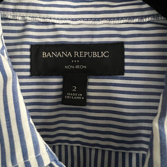 Banana Republic Blue and White Striped Button Down Shirt - Picture 3 of 3